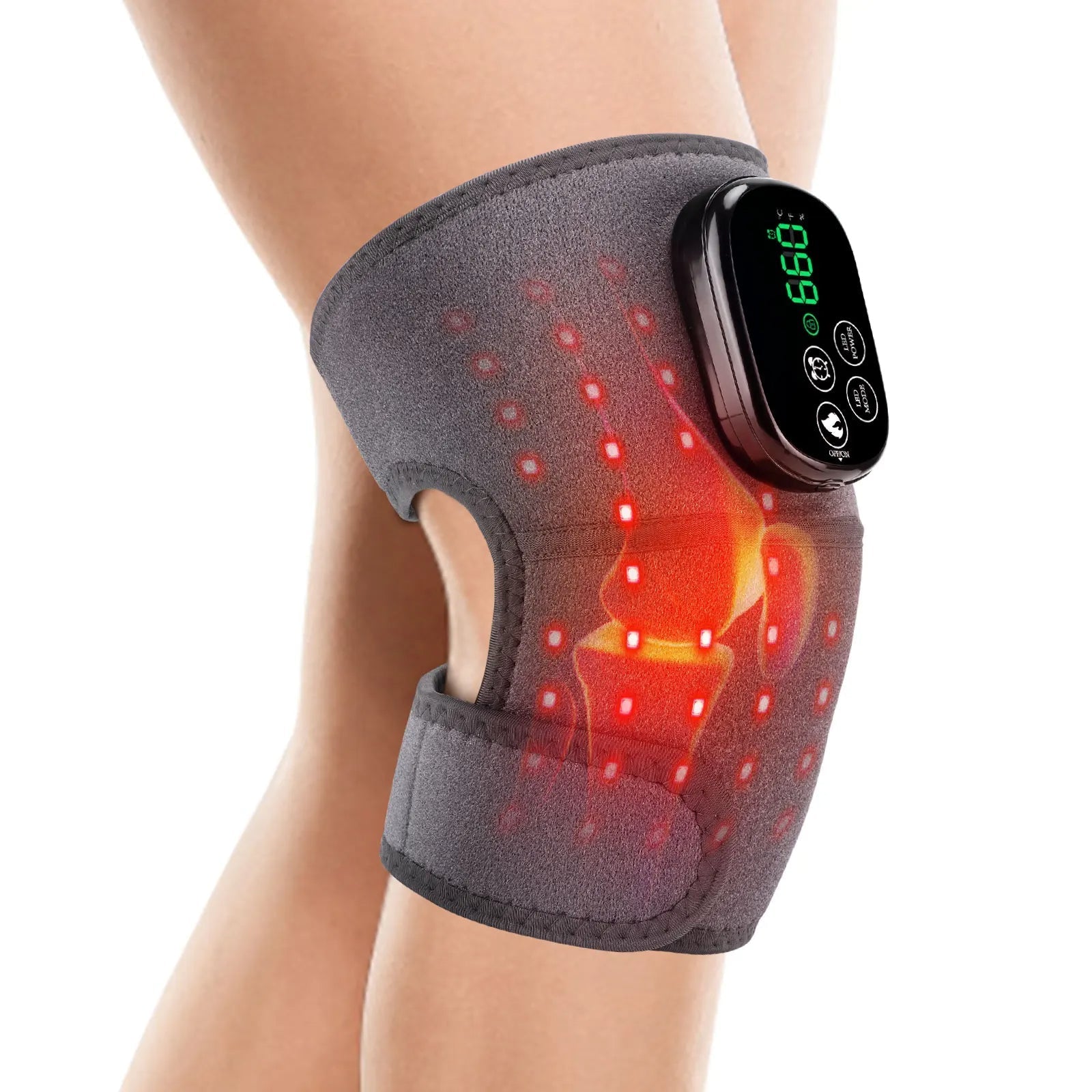 LED Light Therapy Wrap for Shoulders, Knees & Elbows – 44 Lights 660nm & 850nm, 45–65°C Heat, 3000mAh