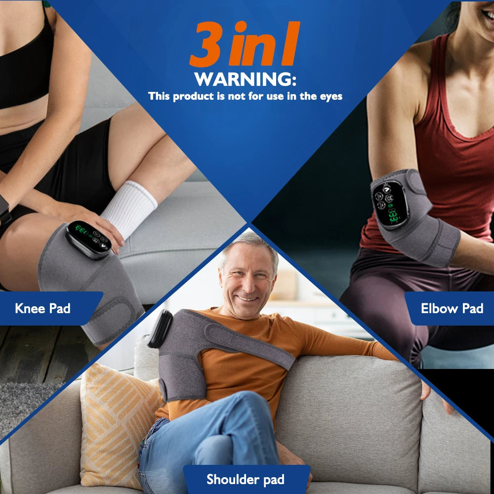LED Light Therapy Wrap for Shoulders, Knees & Elbows – 44 Lights 660nm & 850nm, 45–65°C Heat, 3000mAh