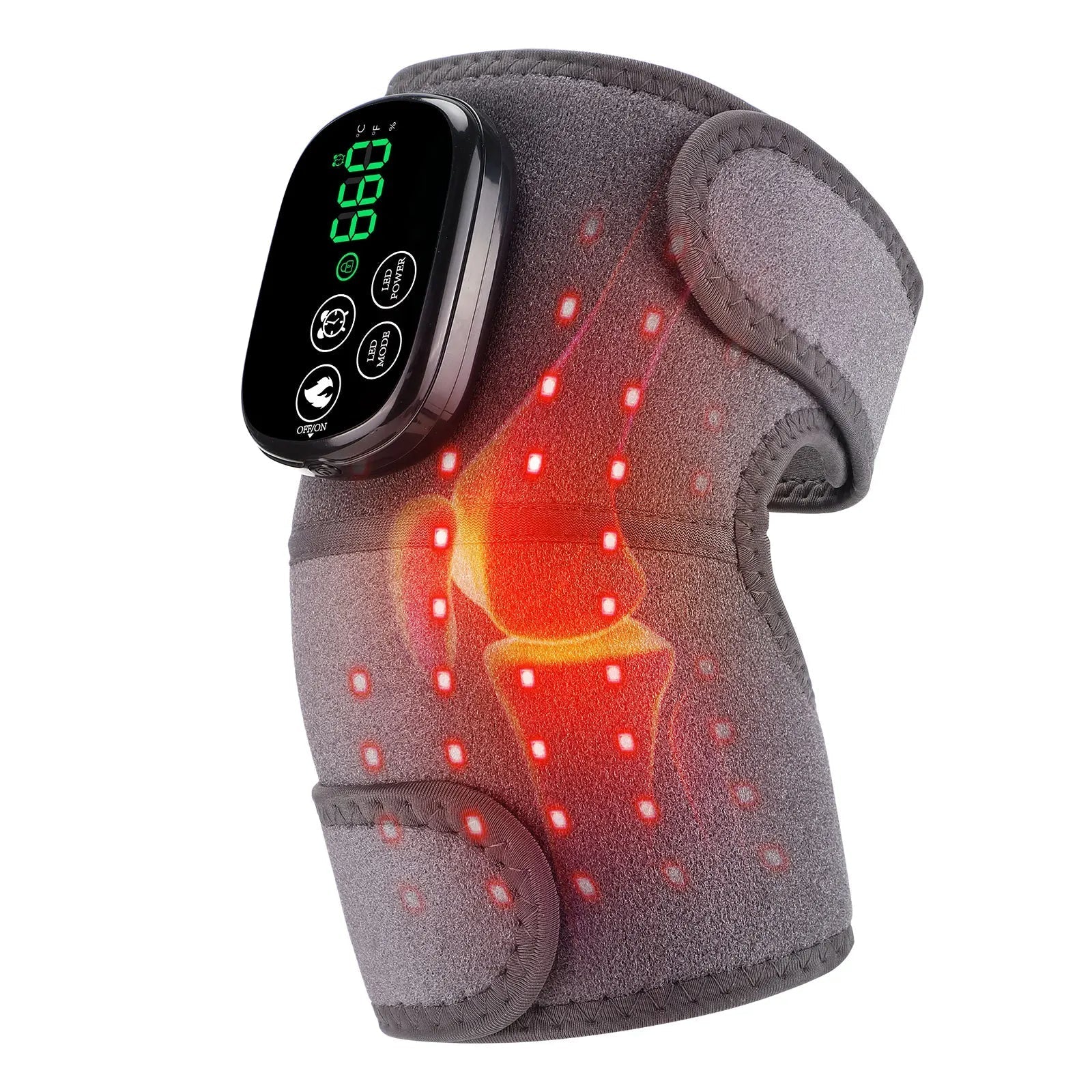 LED Light Therapy Wrap for Shoulders, Knees & Elbows – 44 Lights 660nm & 850nm, 45–65°C Heat, 3000mAh