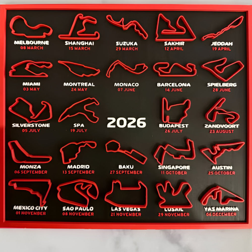 2026 Motorsport Circuit Wall Calendar for Stylish Spaces