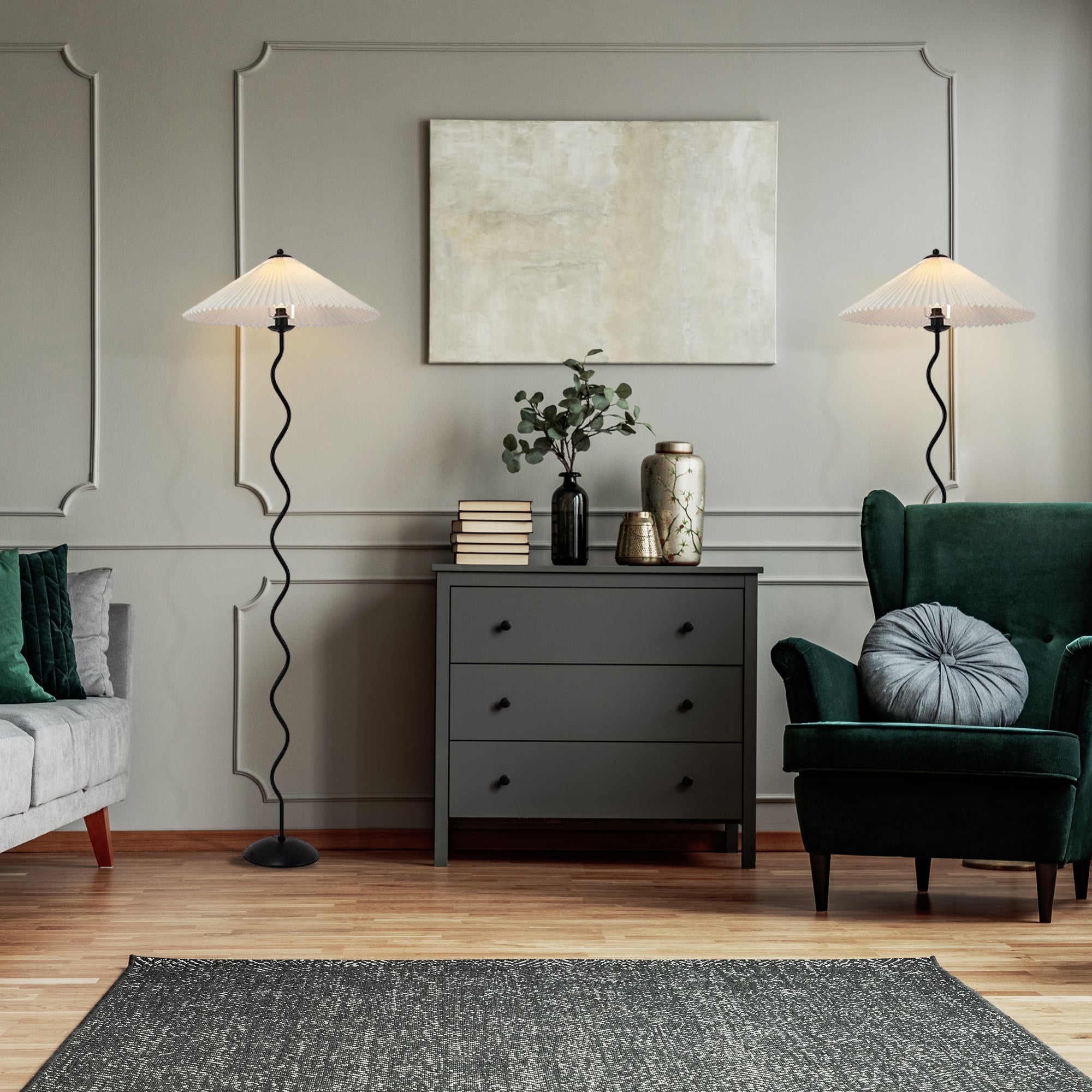 Taavita Floor Lamp "Taavita" – Foldable Lampshade in Elegant Design with Exquisite Details