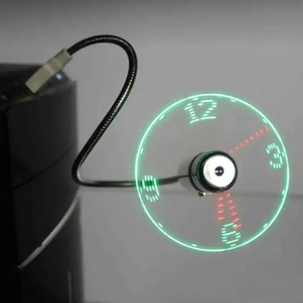 Adjustable Airflow Clock Fan with LED Display – USB-Powered Cooling