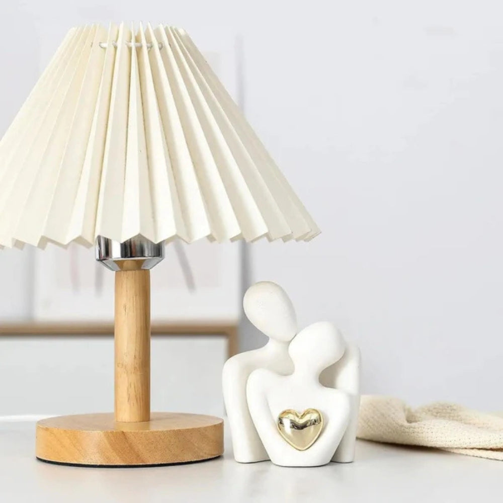 Abstract Couple Figurine with Golden Heart - Timeless Love Design