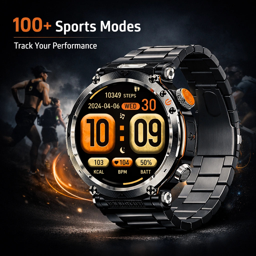 Rugged Smartwatch with GPS and Health Monitoring for Outdoor Use