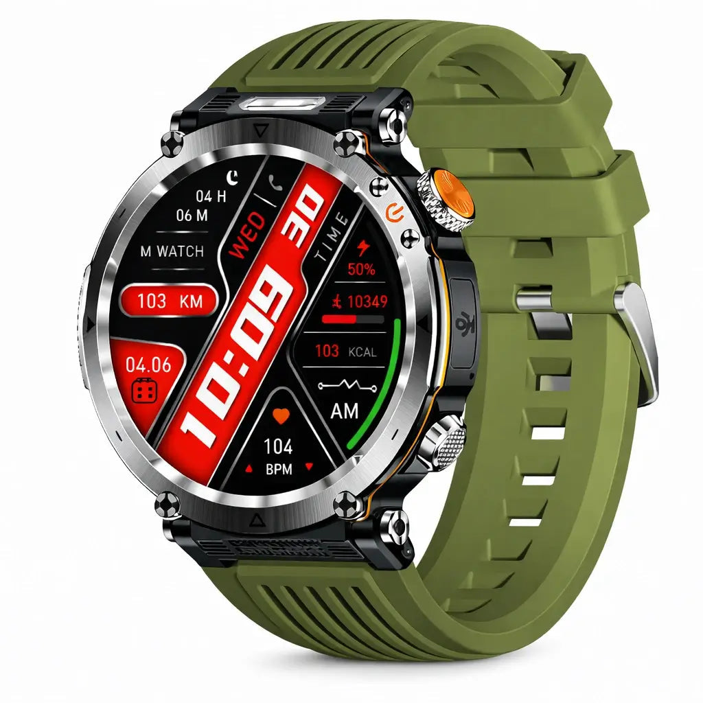 Rugged Smartwatch with GPS and Health Monitoring for Outdoor Use