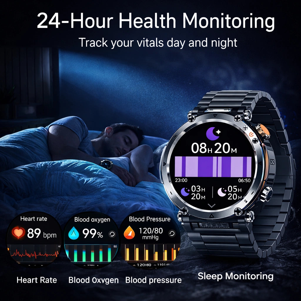 Rugged Smartwatch with GPS and Health Monitoring for Outdoor Use