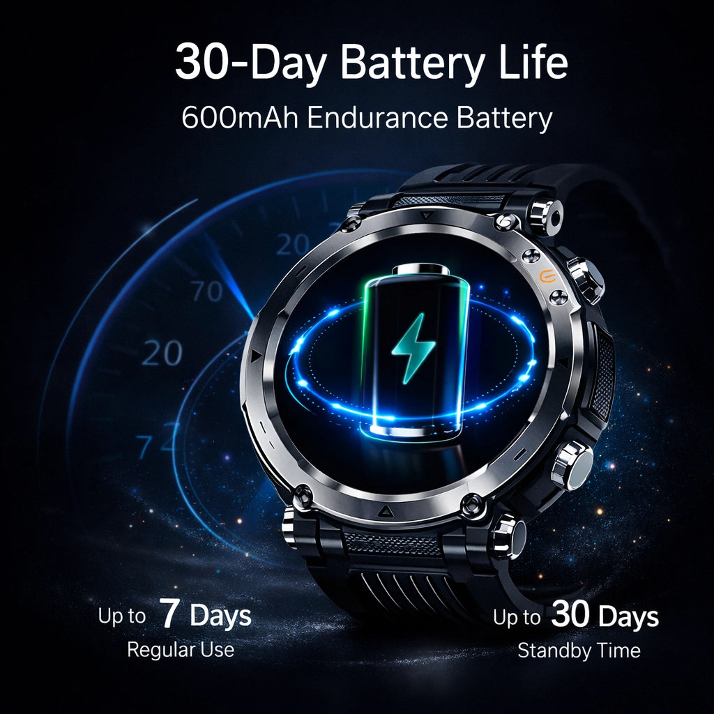 Rugged Smartwatch with GPS and Health Monitoring for Outdoor Use