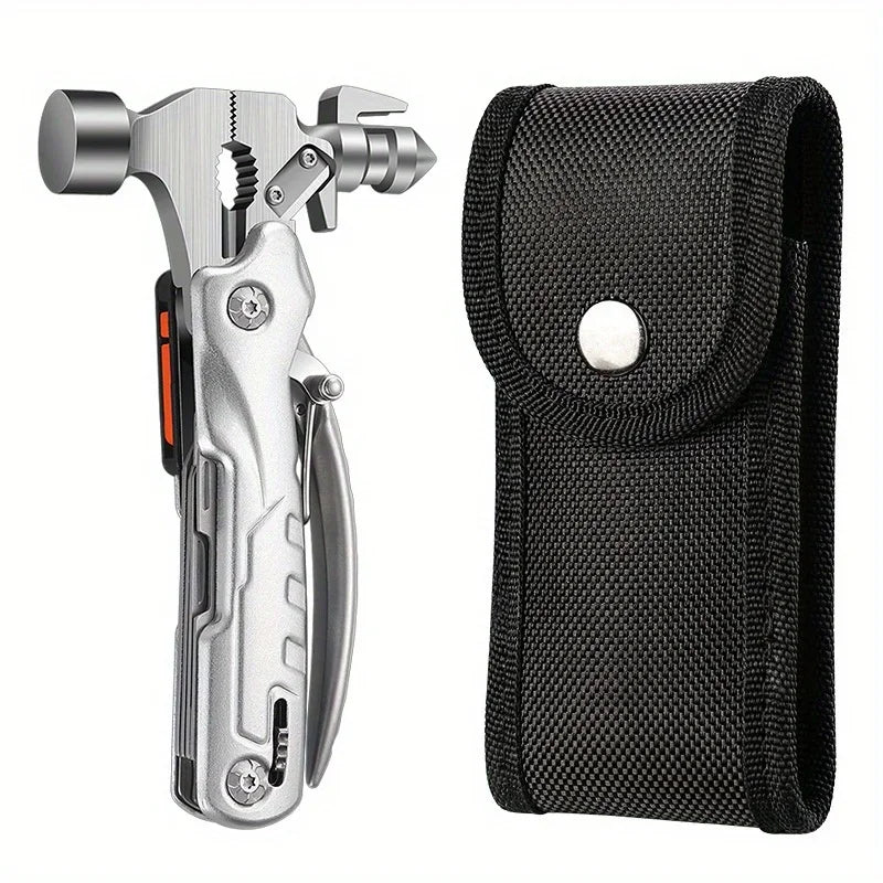 Tactical Hammer Multi-Tool Kit with 10 Functions for Outdoor Use