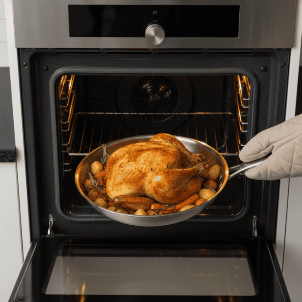 Stainless Steel Frying Pan - Even Heat Distribution for All Stovetops