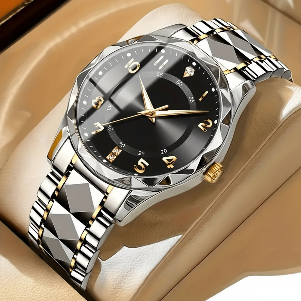 Multifunctional Chronograph Sports Watch with Dual Display and Durable Build