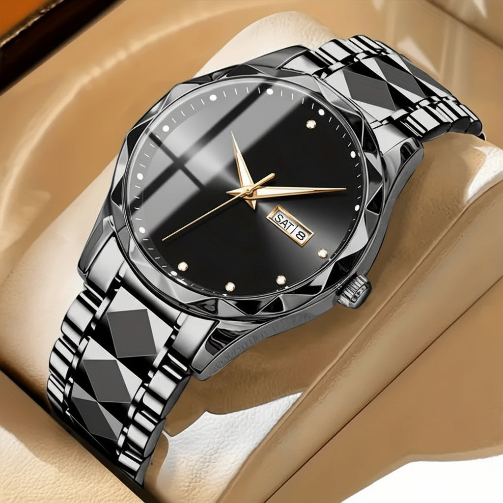 Multifunctional Chronograph Sports Watch with Dual Display and Durable Build