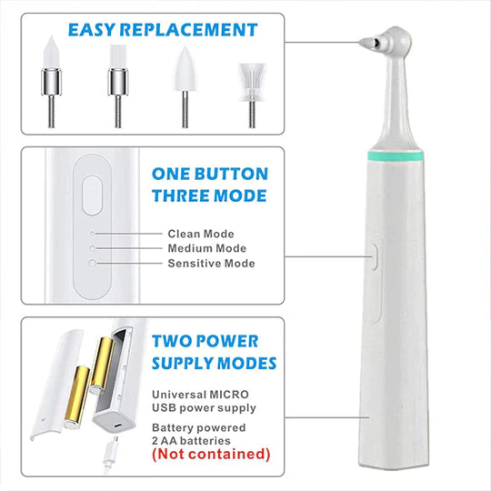 Compact Tooth Scraper and Plaque Remover with Ergonomic Handle - White