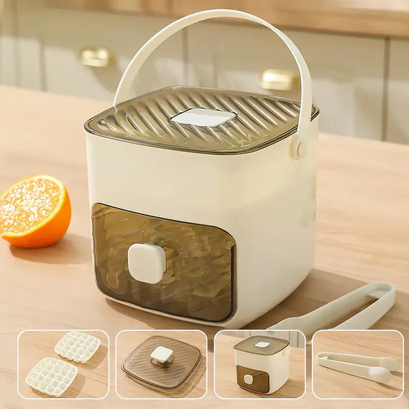 48-Cube Ice Tray with Press Mechanism – Spill-Free and Easy to Use