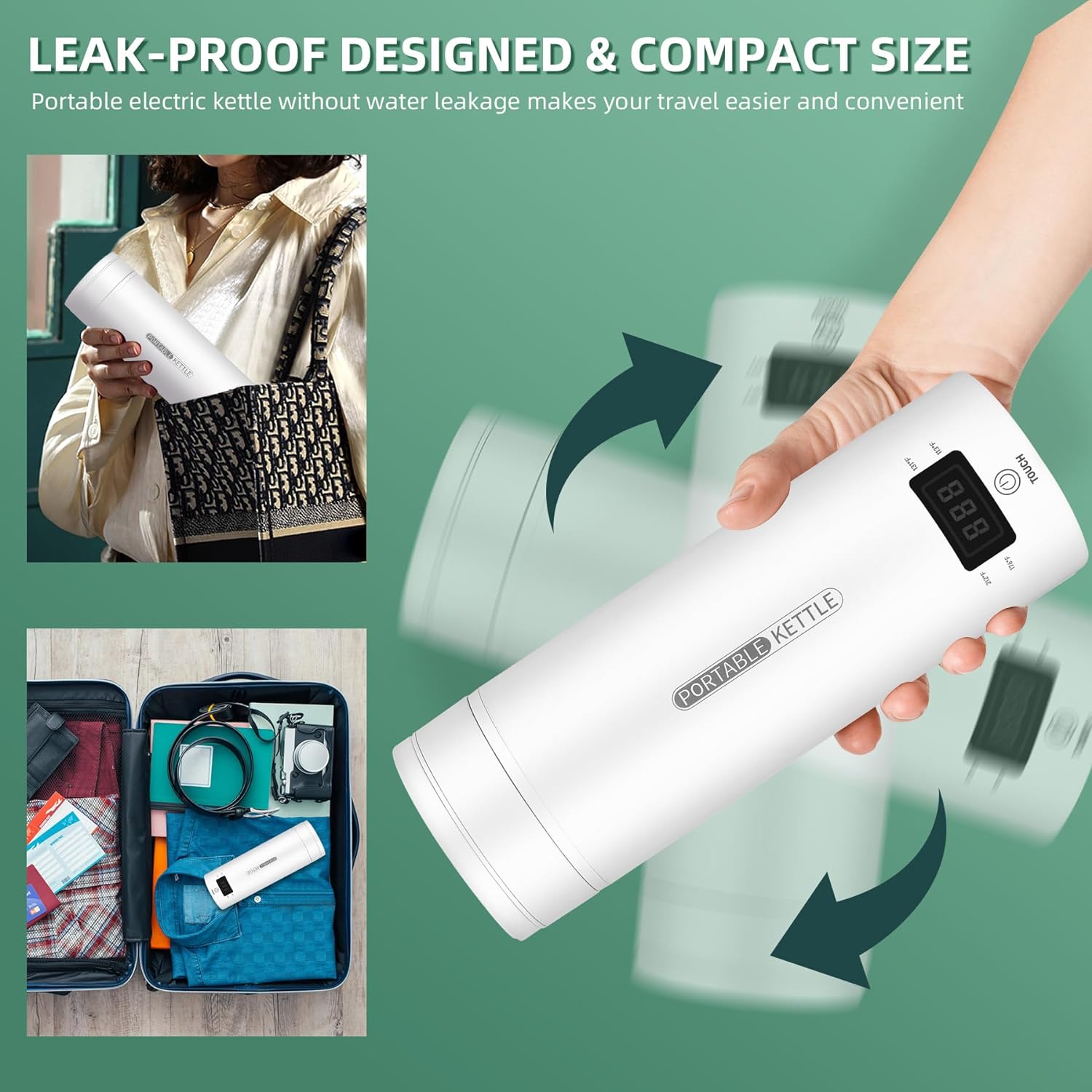 Compact 1L Electric Kettle for Hot Drinks with Smart Temperature Control