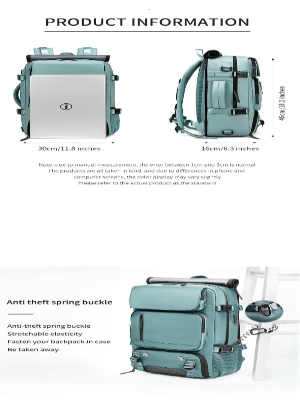 Waterproof Backpack for Travel with USB Port and Shoe Storage Compartment