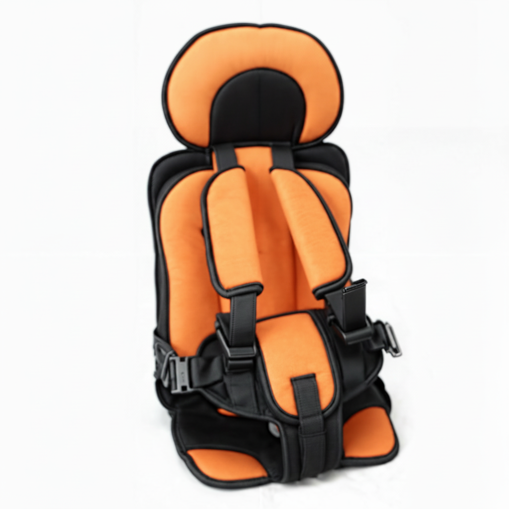 Portable Car Seat Booster with 5-Point Harness – Foldable for Travel