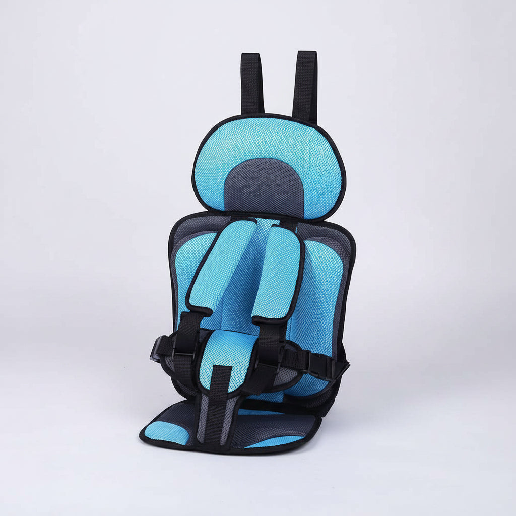 Portable Car Seat Booster with 5-Point Harness – Foldable for Travel