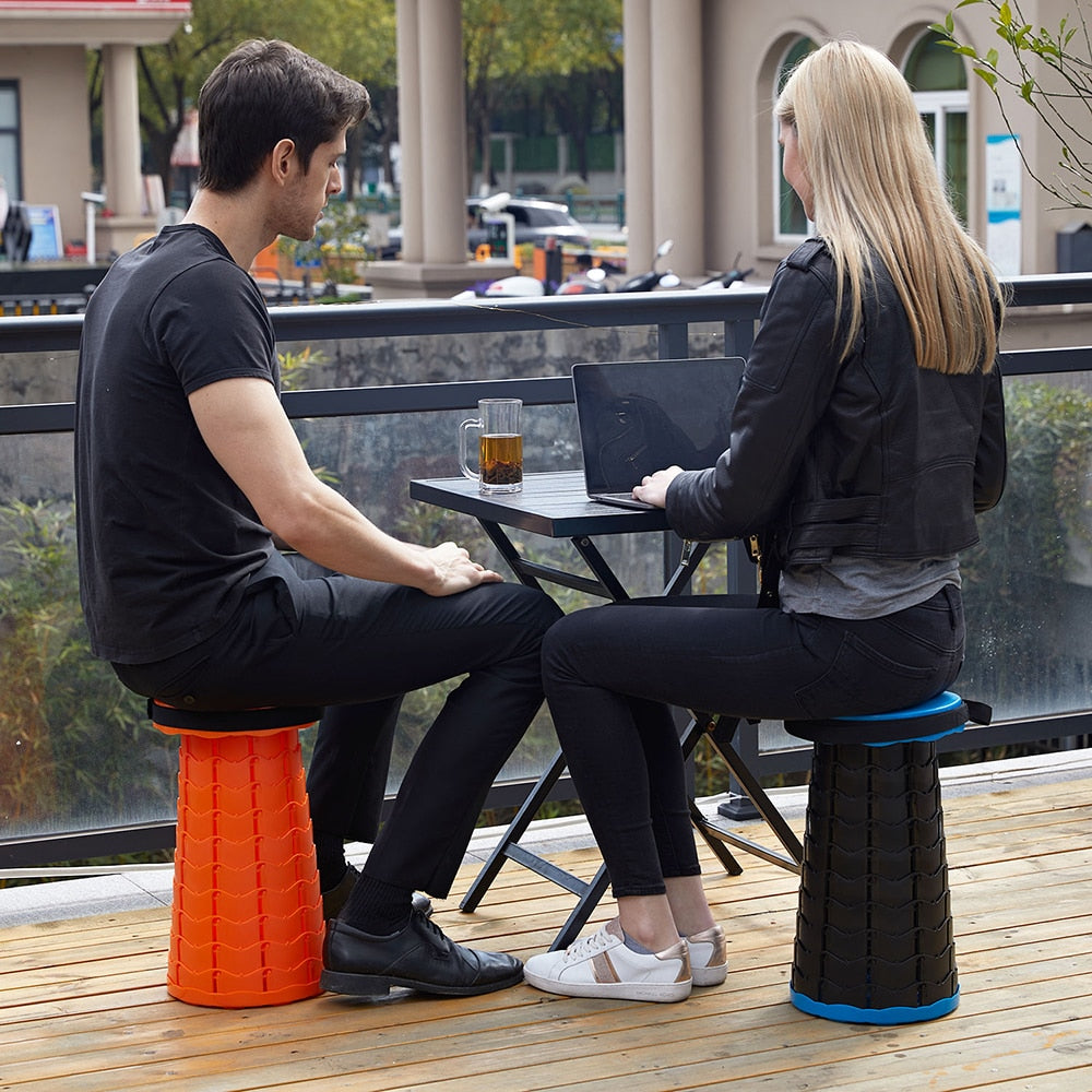 Lightweight Foldable Hiking Stool with Adjustable Height for Travel Comfort