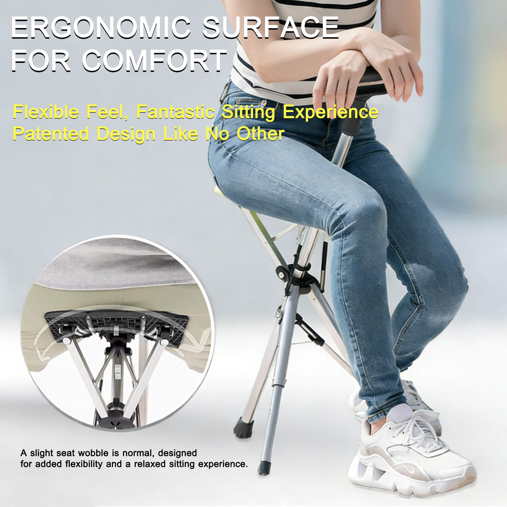 Portable Folding Walking Stick with Seat & Height Adjustment for Outdoors