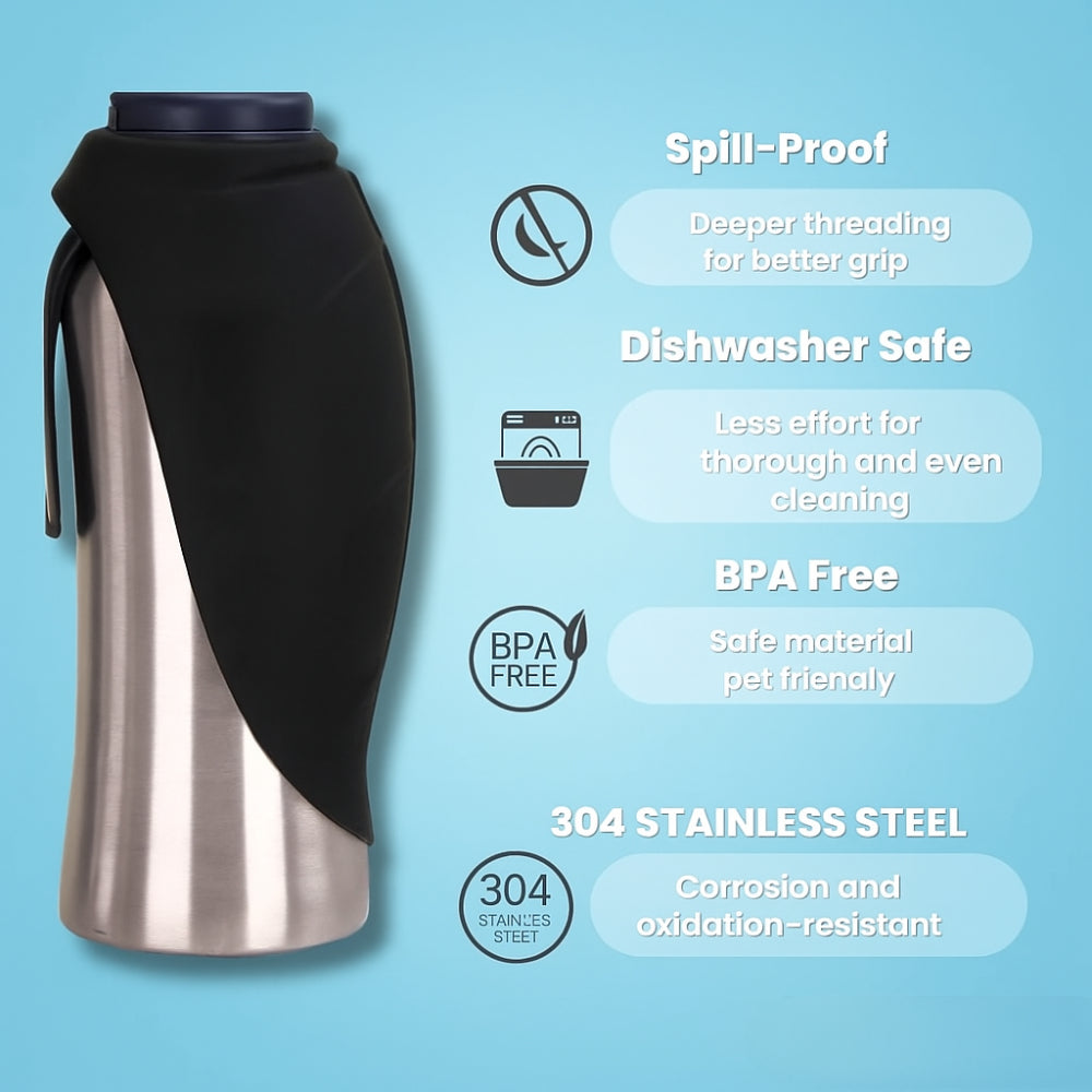 Insulated Portable Dog Water Bottle – Leak-Proof Dispenser for Travel
