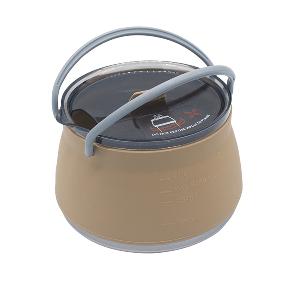 Lightweight Camping Kettle - Collapsible Design for Outdoor Cooking