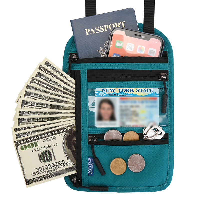 Water-Resistant Travel Pouch | RFID Passport Holder for Secure Storage
