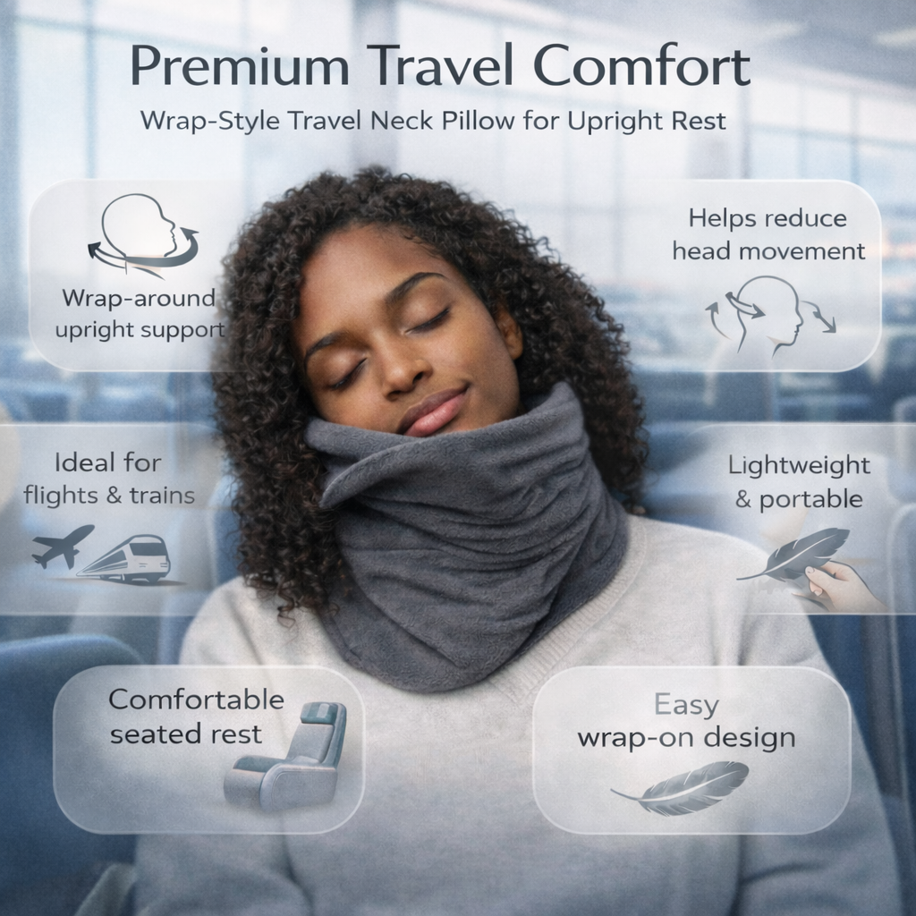 Upright Comfort Travel Pillow for Neck Relief