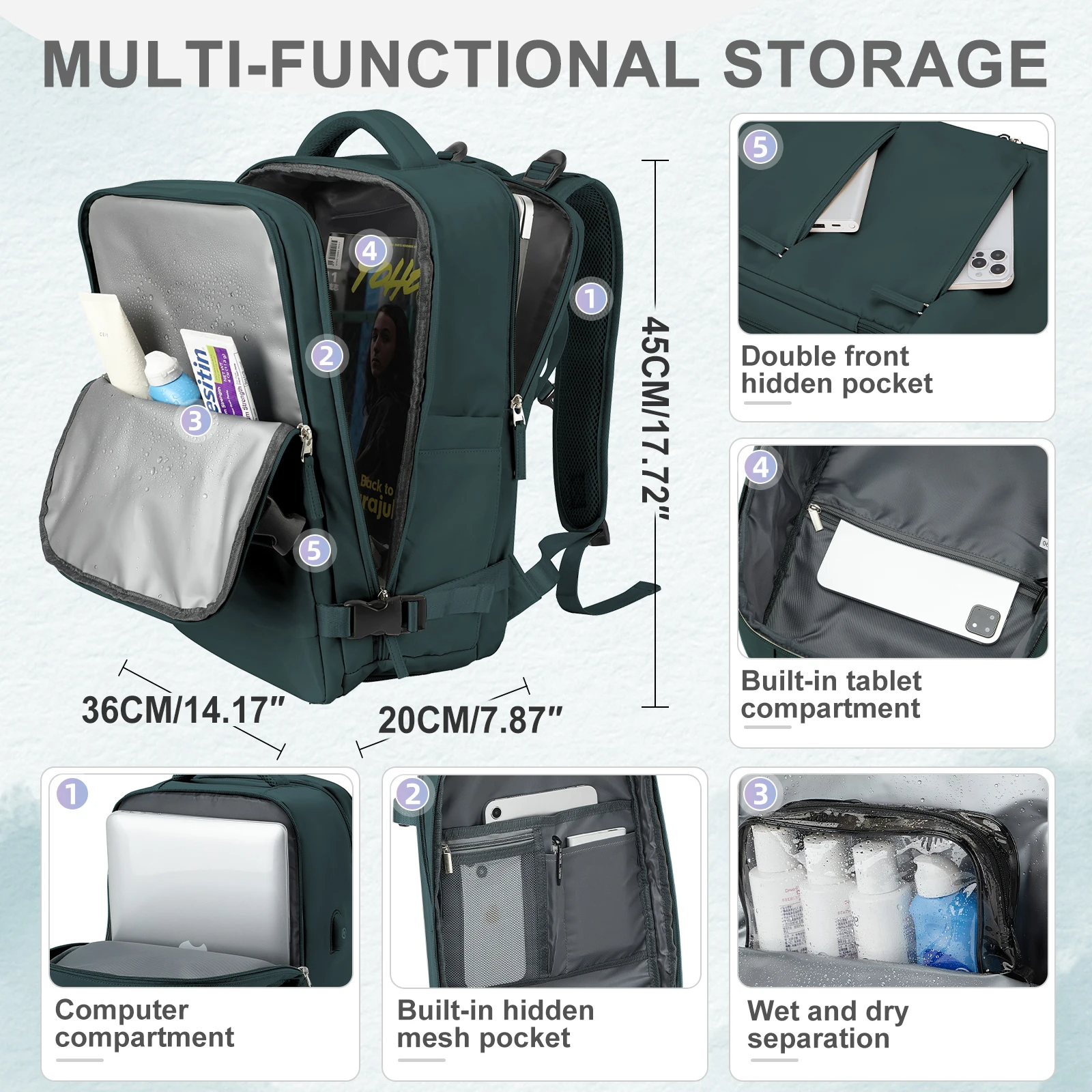 Durable Backpack for Outdoor Use with USB Charging and Water Resistance