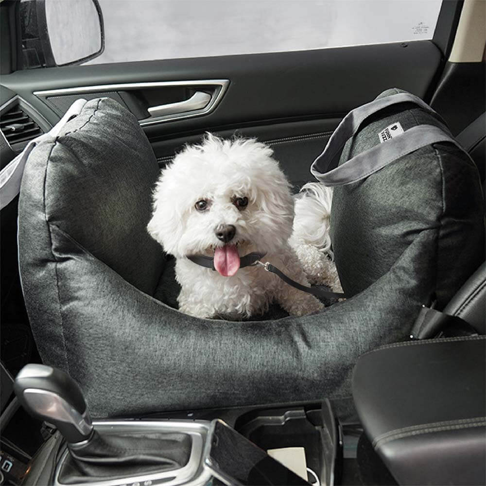 Adjustable Dog Car Seat Bed with Safety Straps for Comfortable Travel