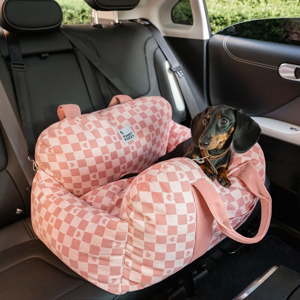 Adjustable Dog Car Seat Bed with Safety Straps for Comfortable Travel