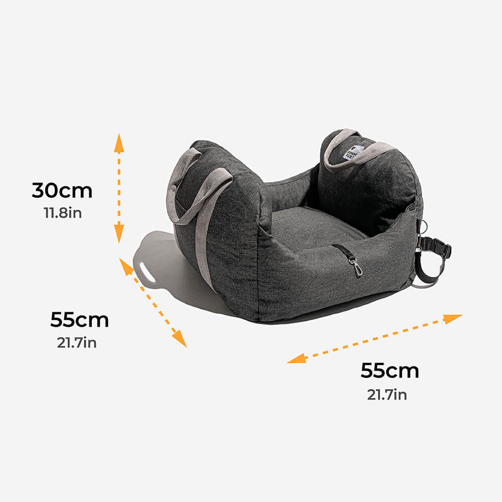 Adjustable Dog Car Seat Bed with Safety Straps for Comfortable Travel