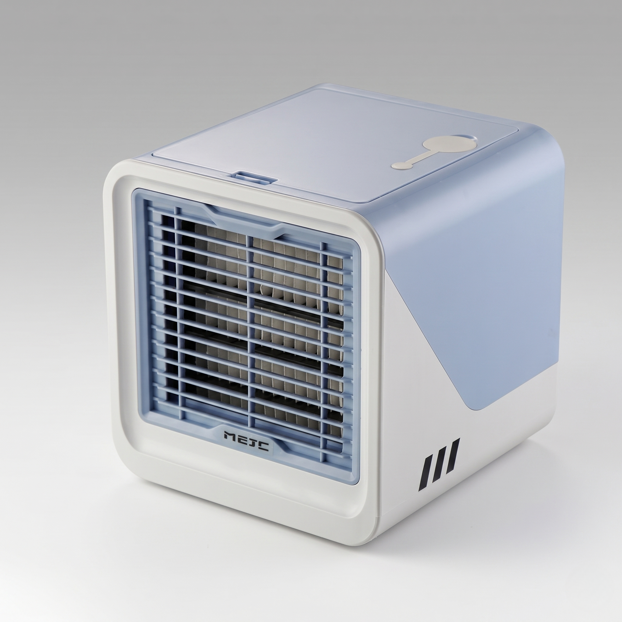 USB-Powered Mini Air Cooler Fan with 120° Airflow and 3 Speeds, Night Light