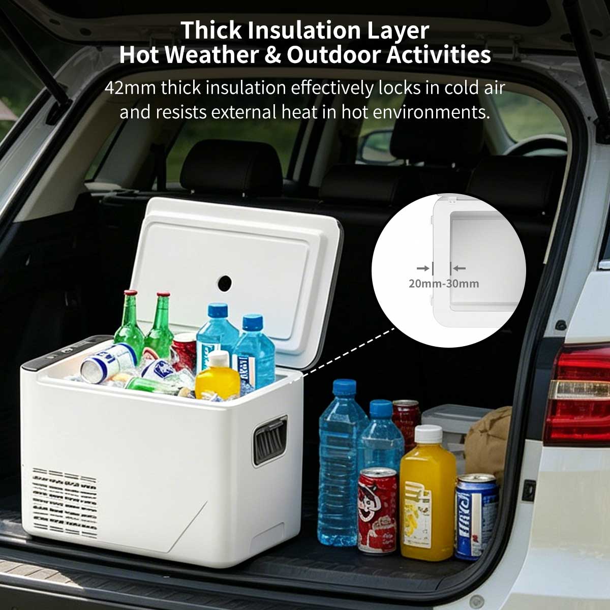 Car Fridge with Compressor Cooling -18°C | 42mm Insulation | Shock Resistant