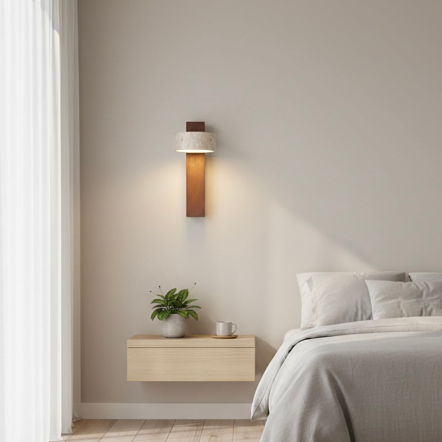 Chic Wall Sconce in Travertine Finish