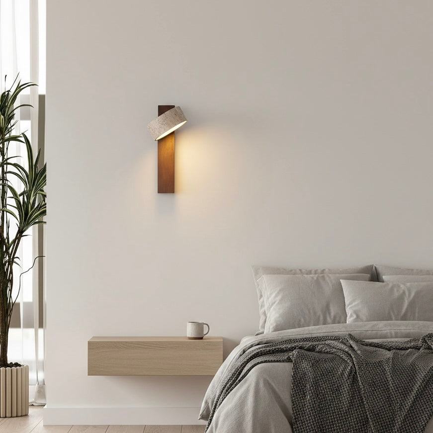 Chic Wall Sconce in Travertine Finish