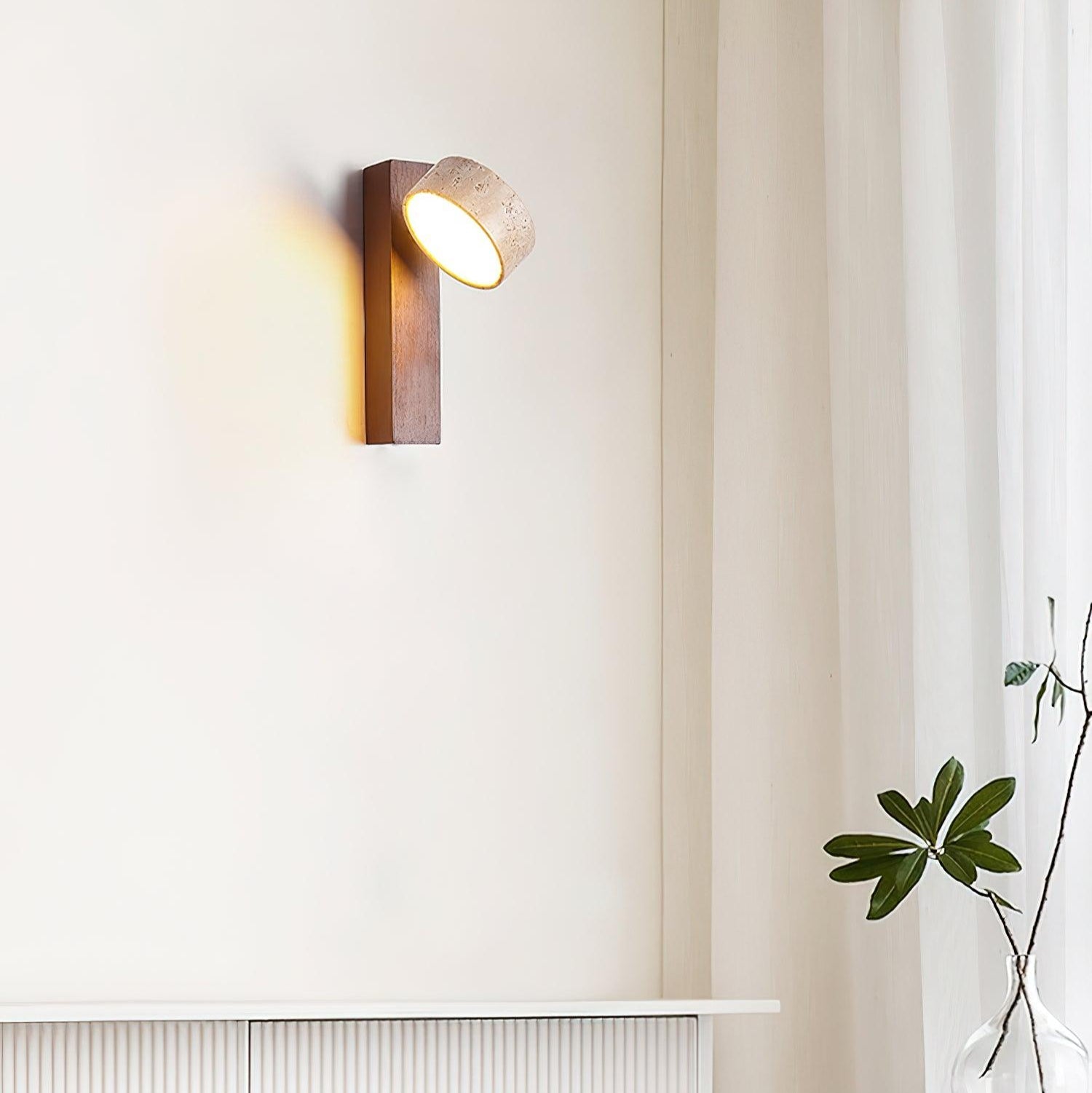Chic Wall Sconce in Travertine Finish