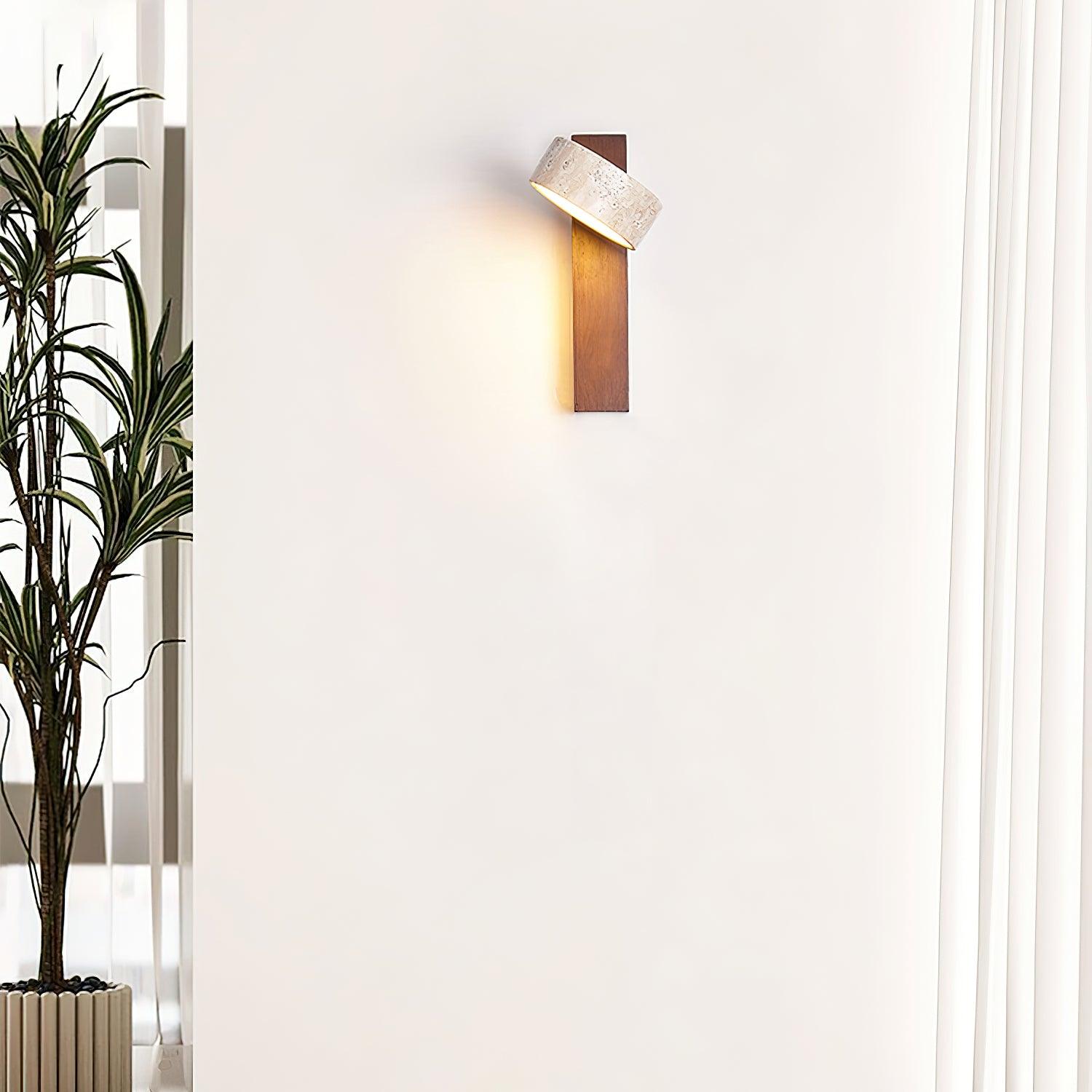 Chic Wall Sconce in Travertine Finish