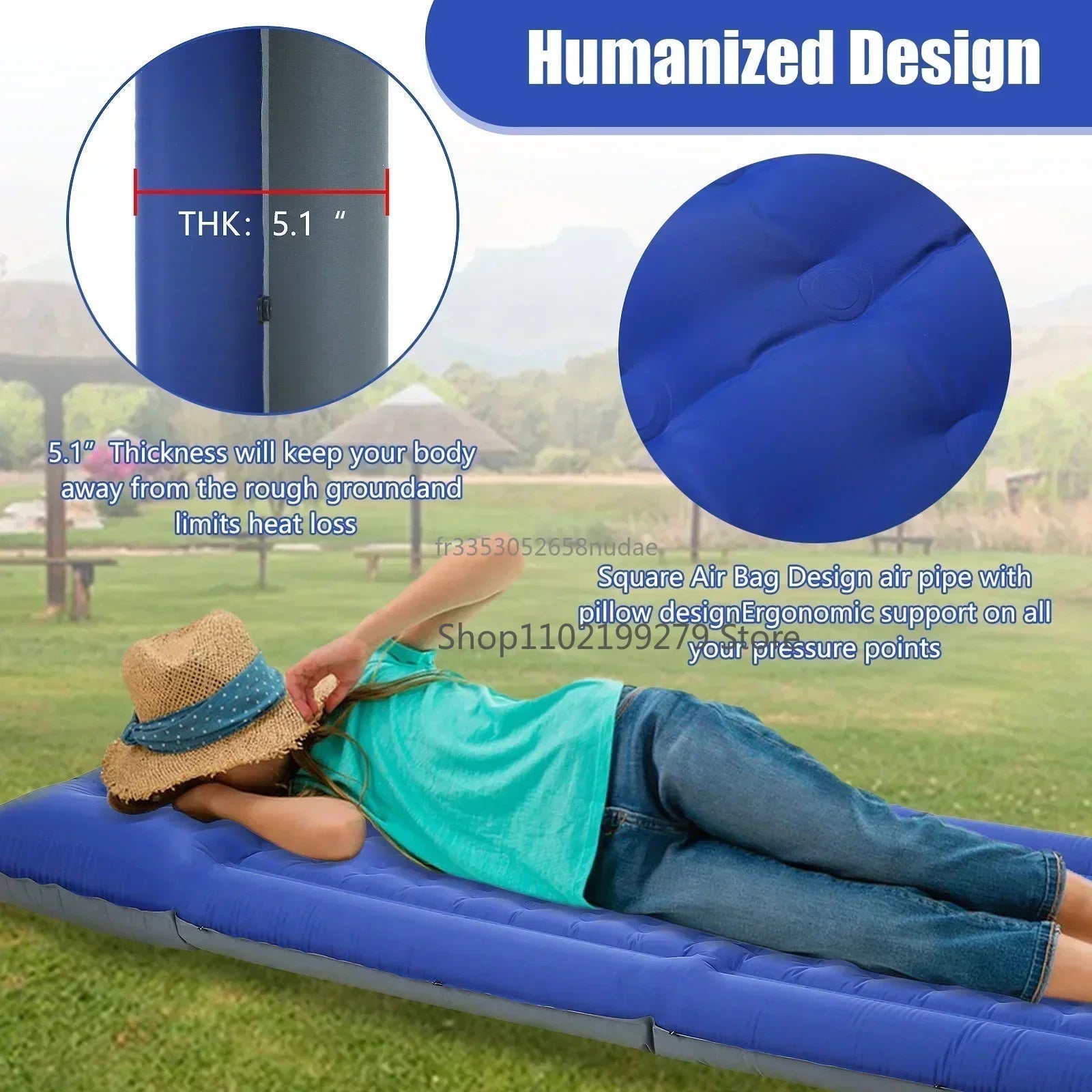 Self-Inflating Sleeping Pad for Camping with Built-in Foot Pump - Ultralight and Waterproof