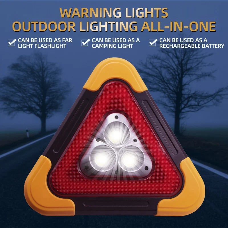 COB LED Work Light with Power Bank | Triangular Emergency Signal for Camping and Car Repairs