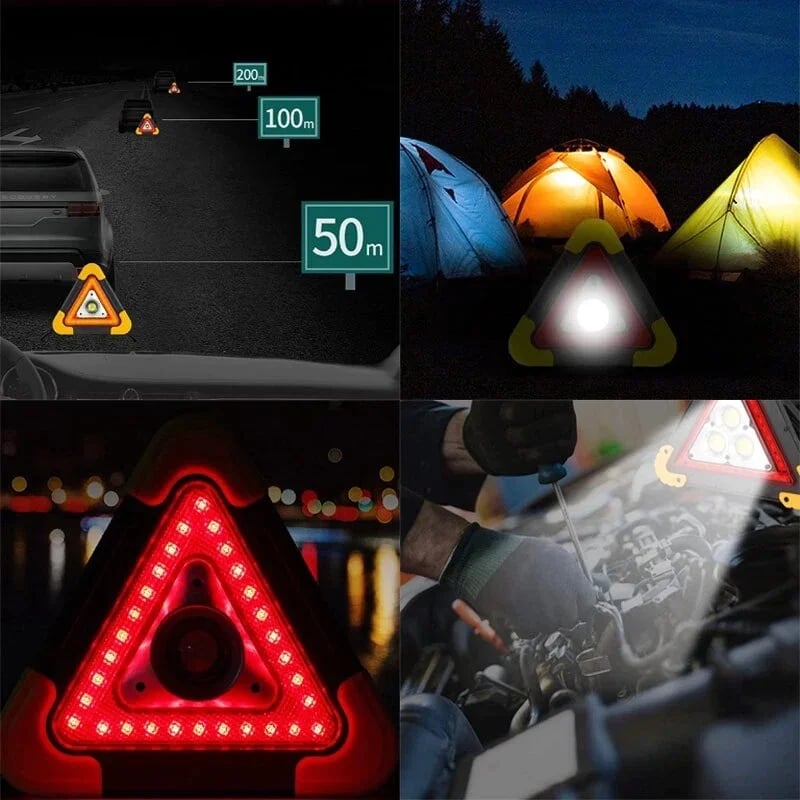 COB LED Work Light with Power Bank | Triangular Emergency Signal for Camping and Car Repairs