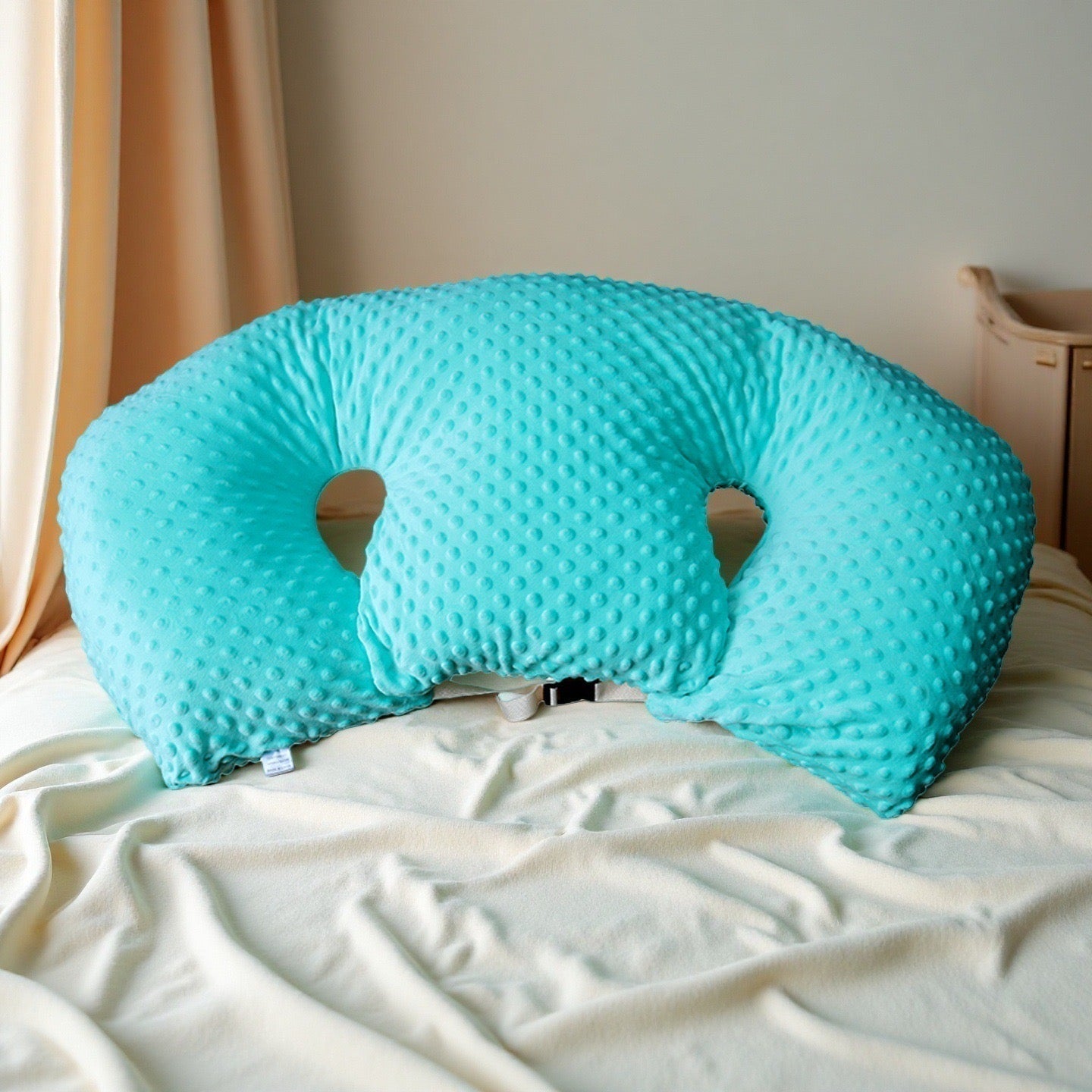 Ergonomic Twin Nursing Pillow for Tandem Feeding with Washable Cover