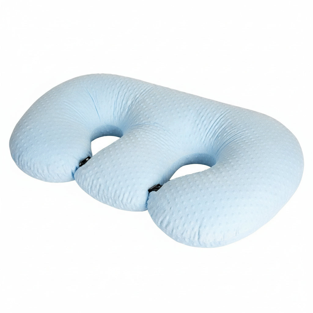 Ergonomic Twin Nursing Pillow for Tandem Feeding with Washable Cover