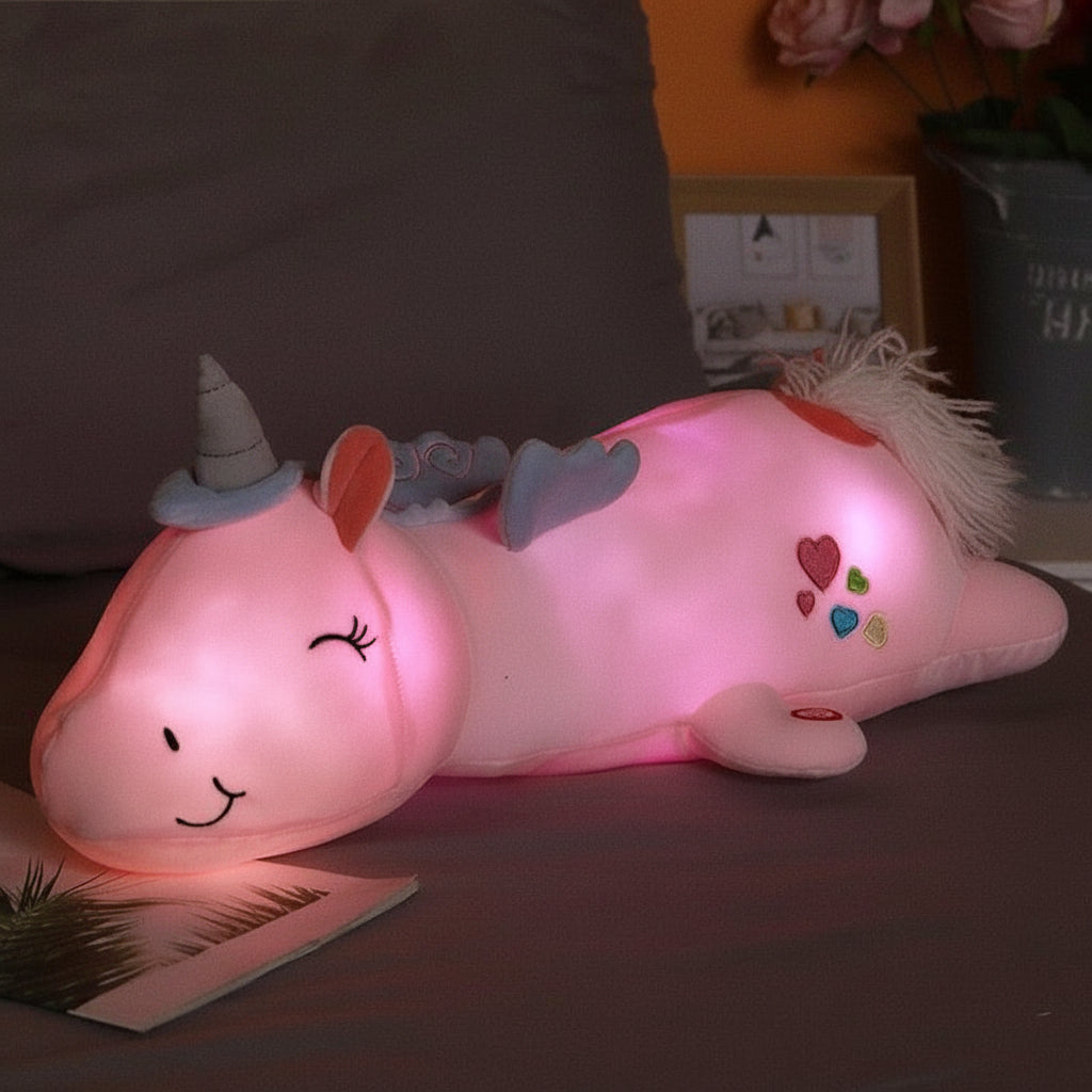 Magical Unicorn Cuddle Buddy with Gentle LED Night Light