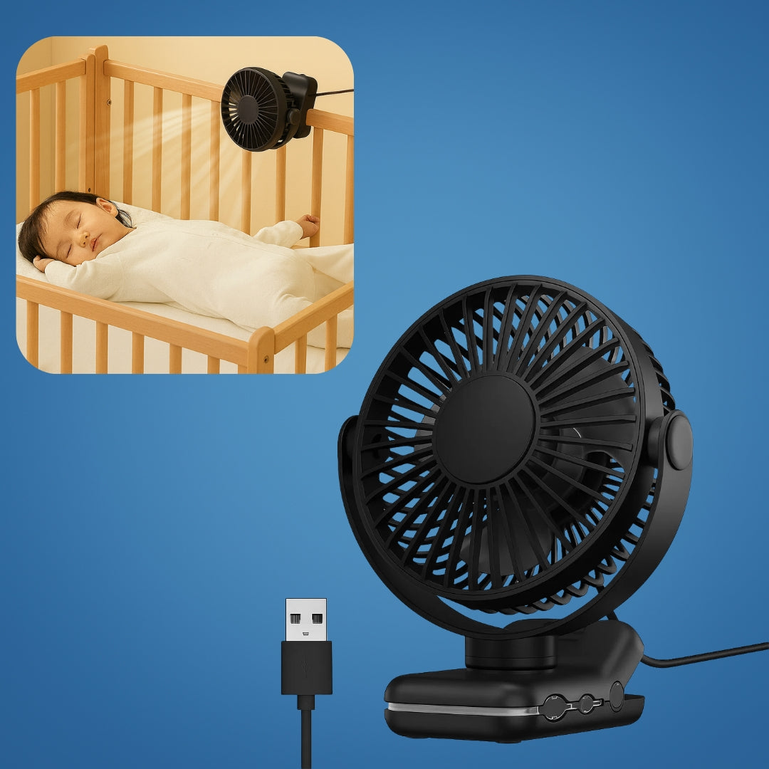 Compact USB Fan – Silent Air Circulator for Home & Office with Extended Battery