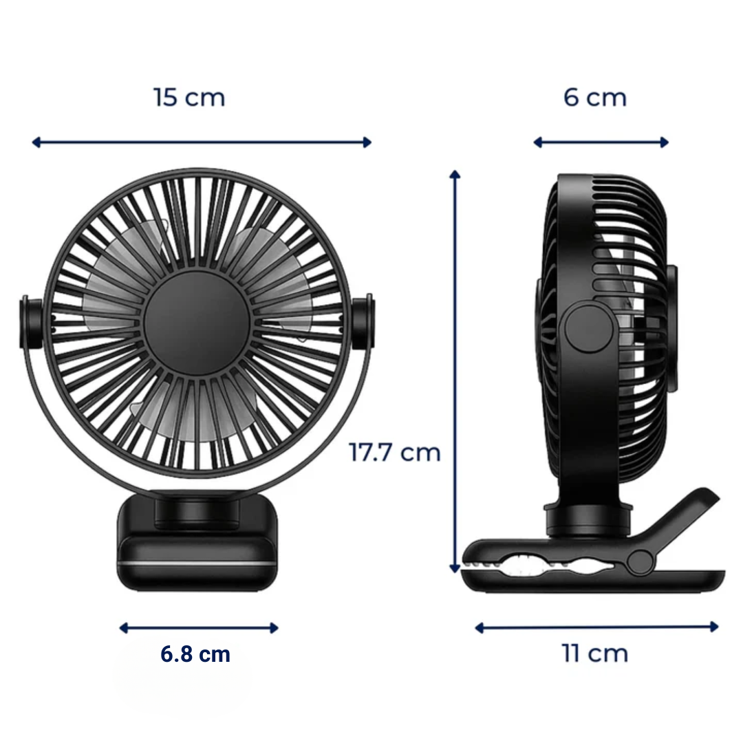 Compact USB Fan – Silent Air Circulator for Home & Office with Extended Battery