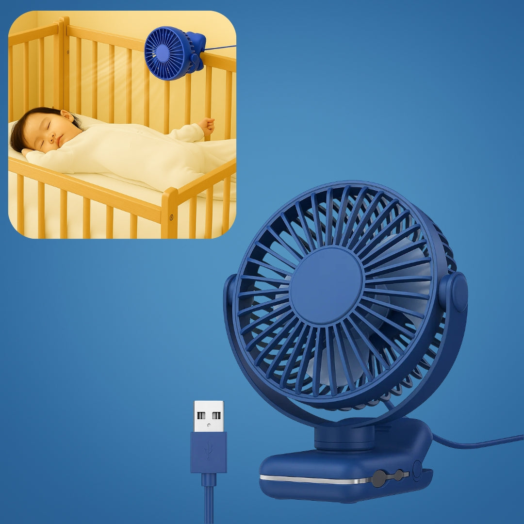 Compact USB Fan – Silent Air Circulator for Home & Office with Extended Battery
