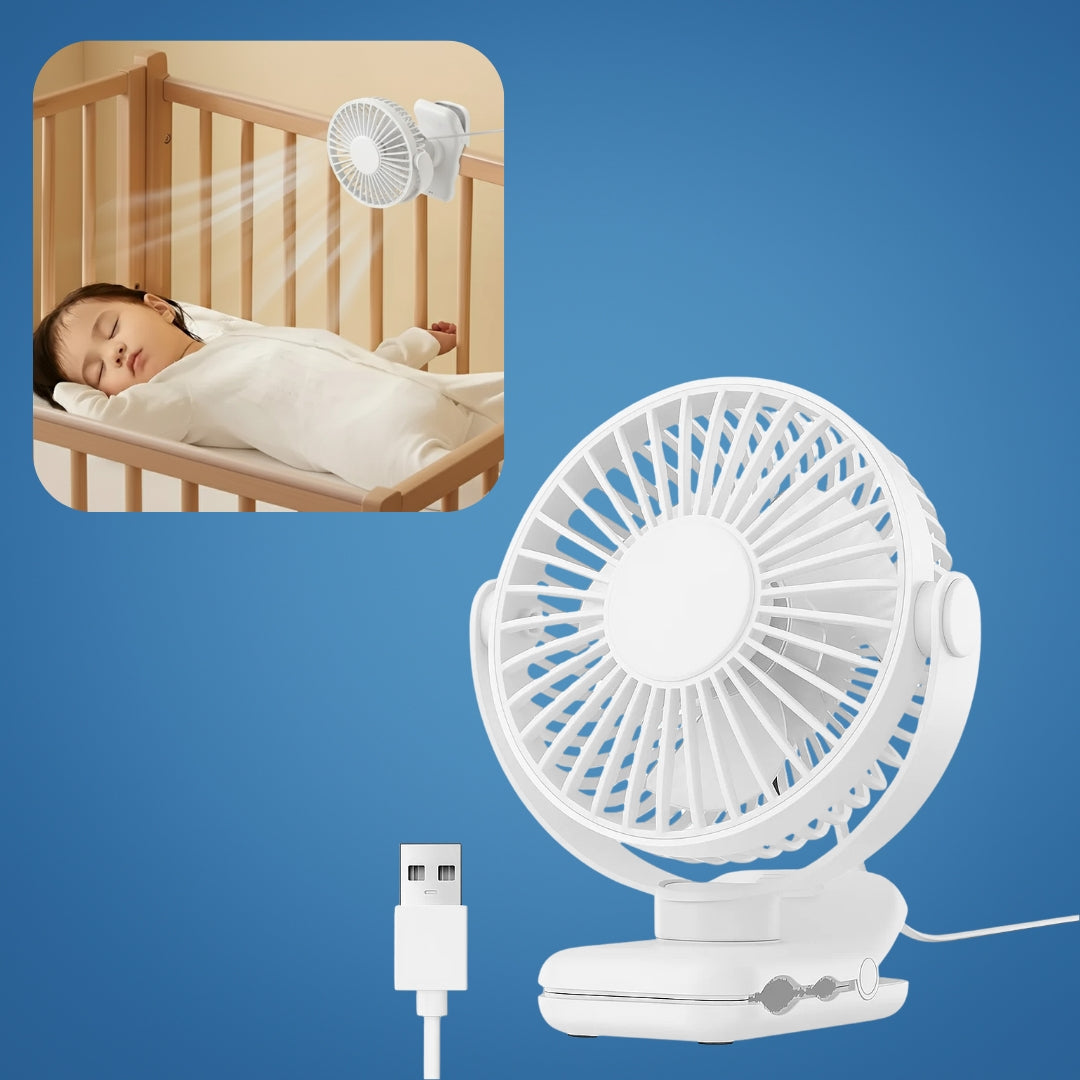 Compact USB Fan – Silent Air Circulator for Home & Office with Extended Battery