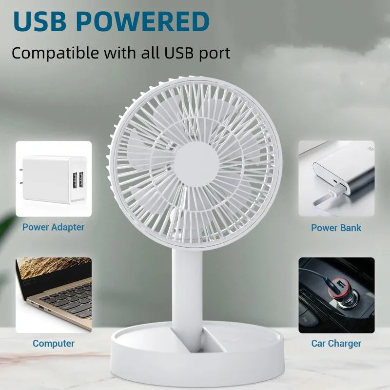 Compact USB Fan for Table Use – Small Size with 4 Speed Settings