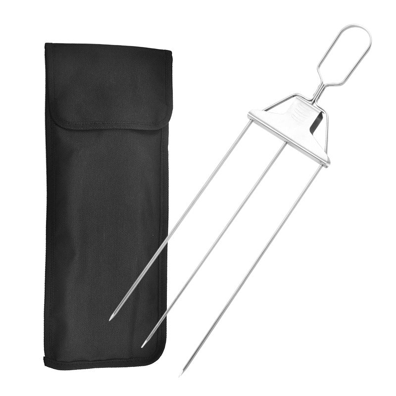 Stainless Steel Kebab Skewers with Triple Prong Design for BBQ Cooking