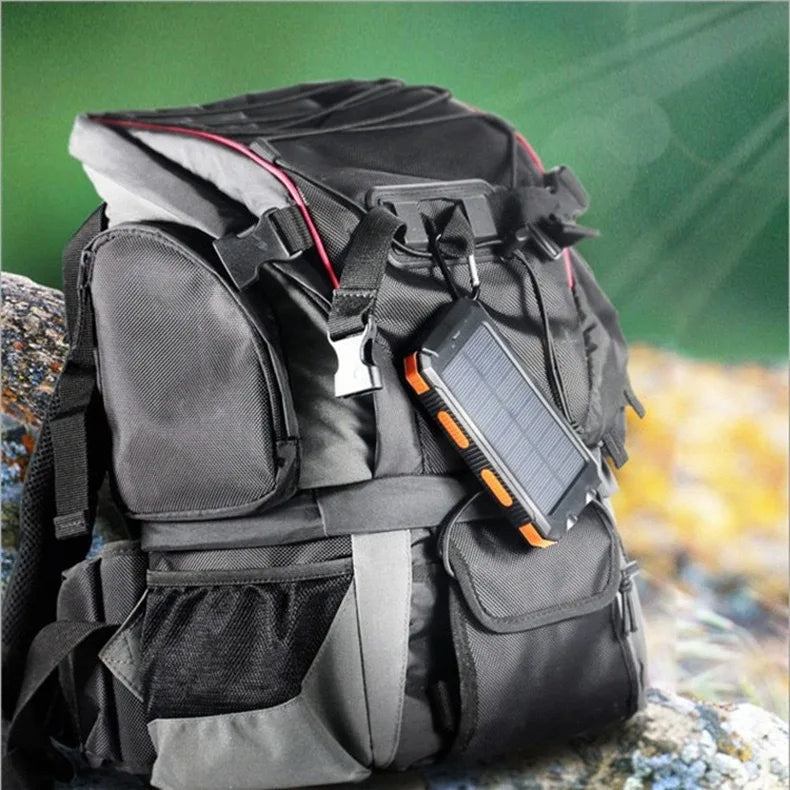 Portable Solar Charger with Dual USB - IP67 Waterproof, 15W Output